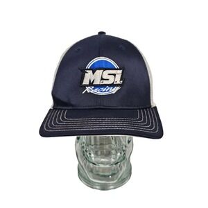 MSi Racing Mens Trucker Hat Cap Size M/L Blue‎ x White